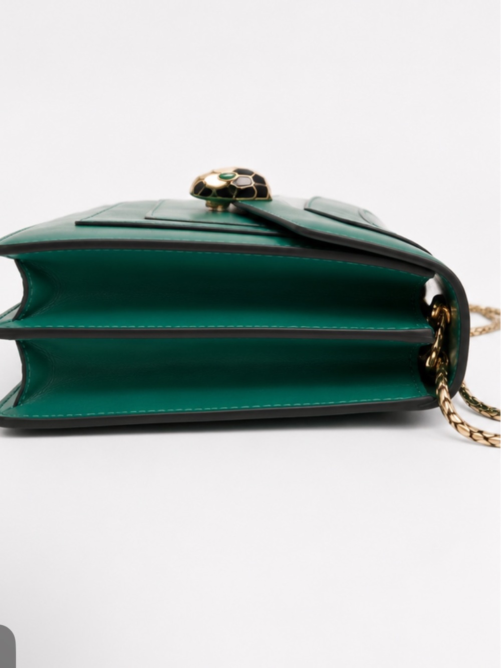 Bvlgari Serpenti Forever Medium Shoulder Bag Emerald Green Calf Leather - Picture 8 of 11
